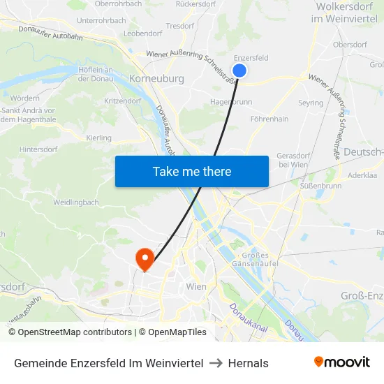 Gemeinde Enzersfeld Im Weinviertel to Hernals map
