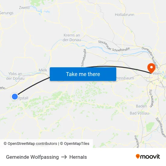 Gemeinde Wolfpassing to Hernals map