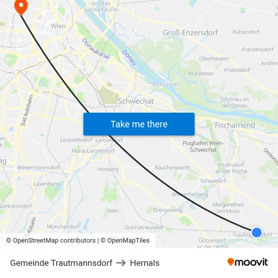 Gemeinde Trautmannsdorf to Hernals map