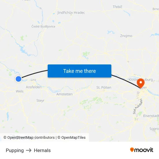 Pupping to Hernals map
