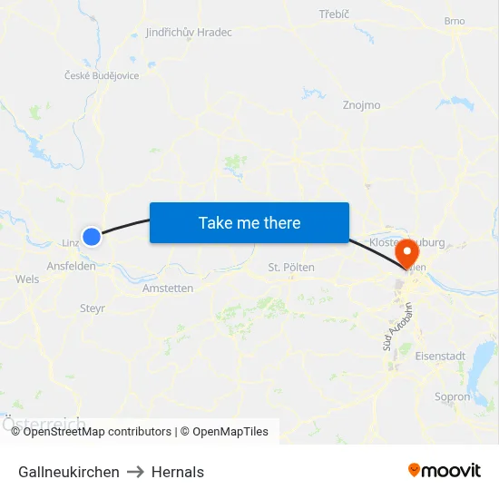 Gallneukirchen to Hernals map