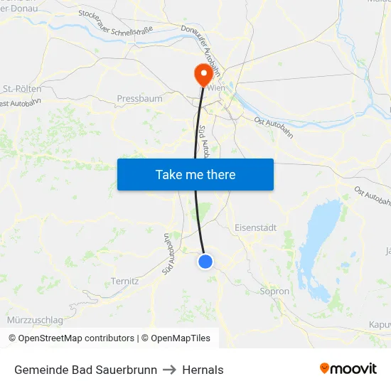 Gemeinde Bad Sauerbrunn to Hernals map