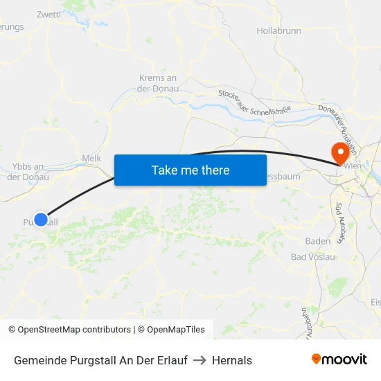 Gemeinde Purgstall An Der Erlauf to Hernals map
