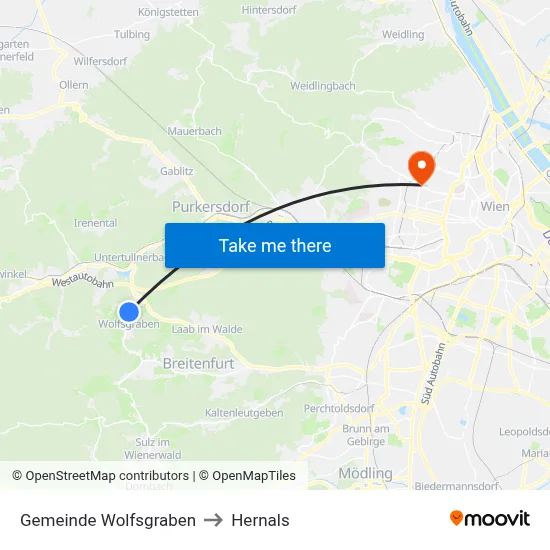 Gemeinde Wolfsgraben to Hernals map