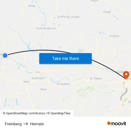 Freinberg to Hernals map