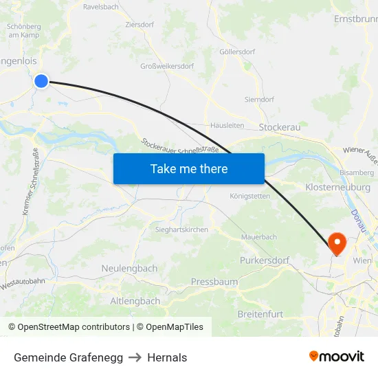 Gemeinde Grafenegg to Hernals map
