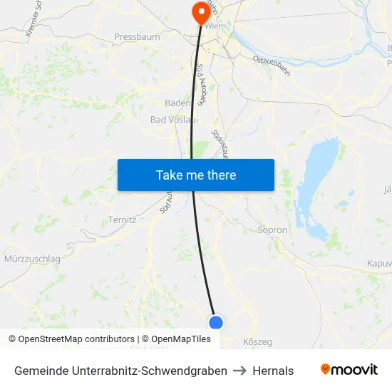 Gemeinde Unterrabnitz-Schwendgraben to Hernals map