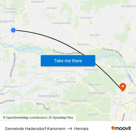 Gemeinde Hadersdorf-Kammern to Hernals map