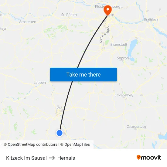 Kitzeck Im Sausal to Hernals map