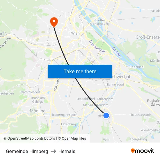 Gemeinde Himberg to Hernals map