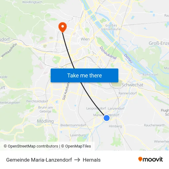Gemeinde Maria-Lanzendorf to Hernals map