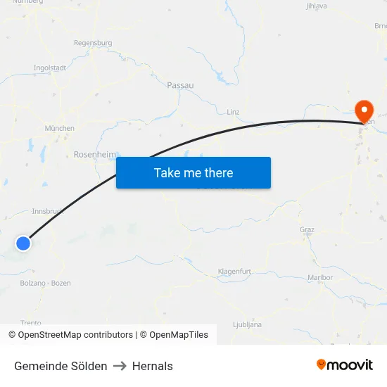 Gemeinde Sölden to Hernals map