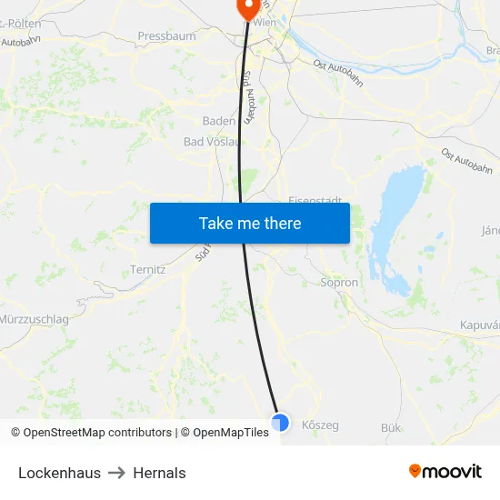 Lockenhaus to Hernals map