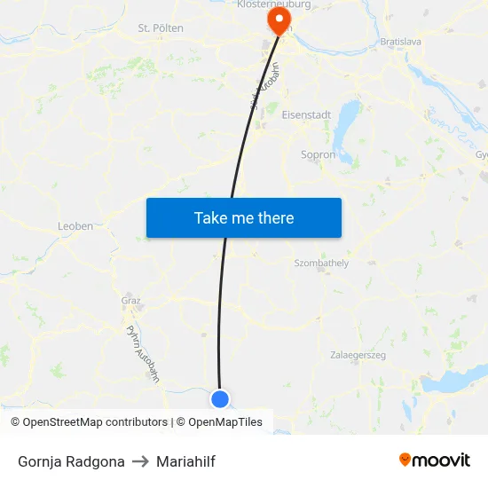 Gornja Radgona to Mariahilf map