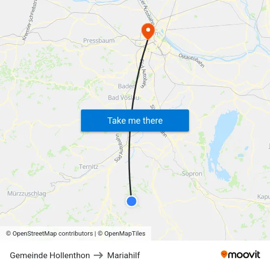 Gemeinde Hollenthon to Mariahilf map