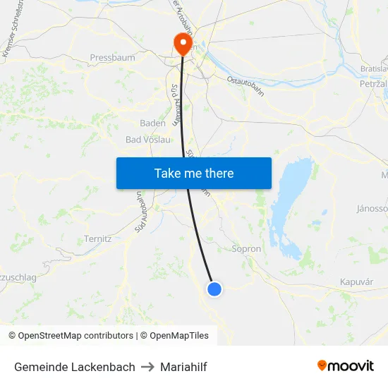 Gemeinde Lackenbach to Mariahilf map