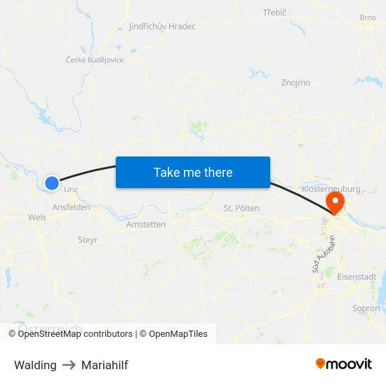 Walding to Mariahilf map
