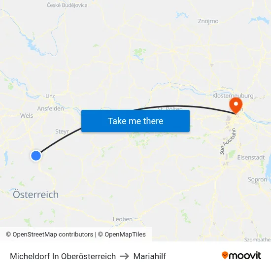Micheldorf In Oberösterreich to Mariahilf map