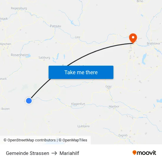 Gemeinde Strassen to Mariahilf map