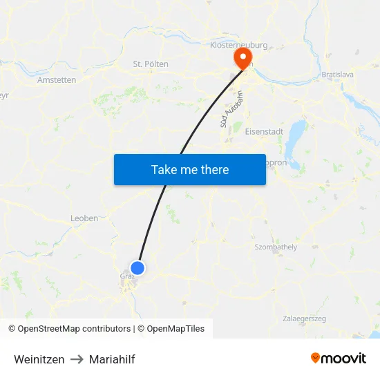 Weinitzen to Mariahilf map