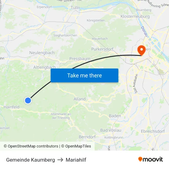 Gemeinde Kaumberg to Mariahilf map