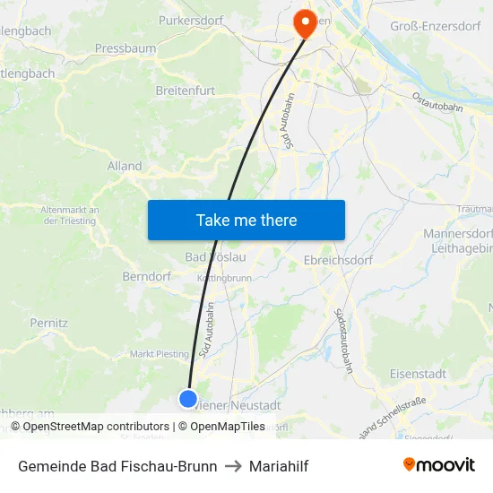 Gemeinde Bad Fischau-Brunn to Mariahilf map