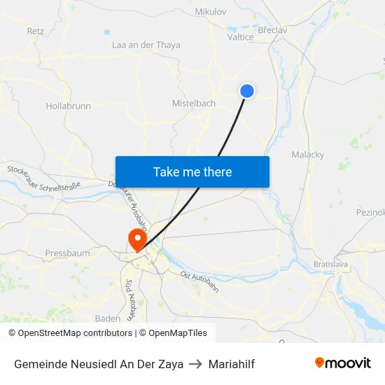 Gemeinde Neusiedl An Der Zaya to Mariahilf map