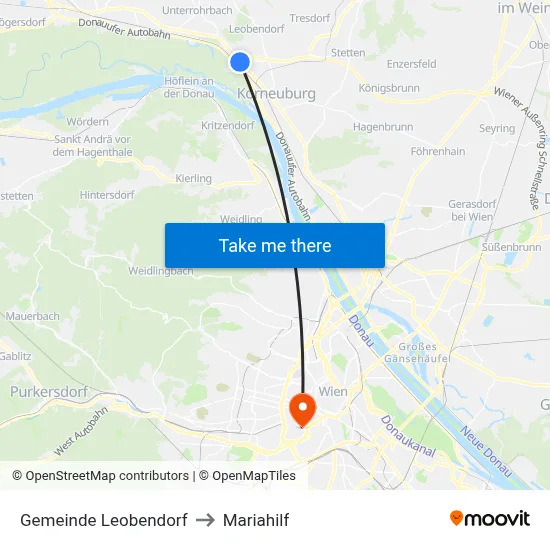 Gemeinde Leobendorf to Mariahilf map