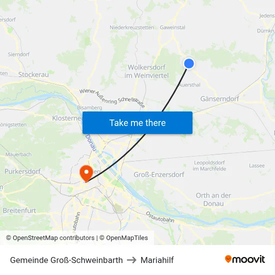 Gemeinde Groß-Schweinbarth to Mariahilf map