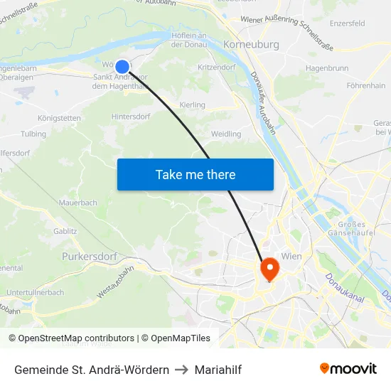 Gemeinde St. Andrä-Wördern to Mariahilf map