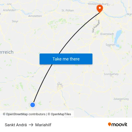 Sankt Andrä to Mariahilf map