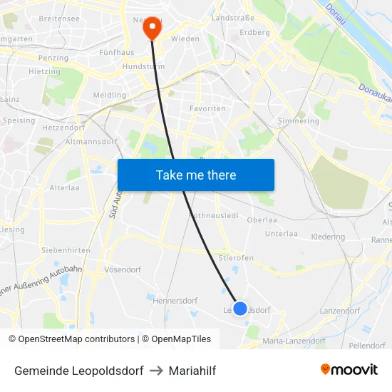 Gemeinde Leopoldsdorf to Mariahilf map