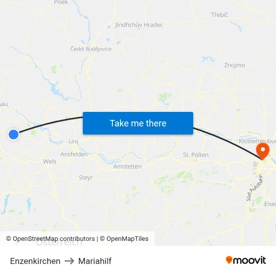 Enzenkirchen to Mariahilf map