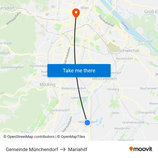 Gemeinde Münchendorf to Mariahilf map