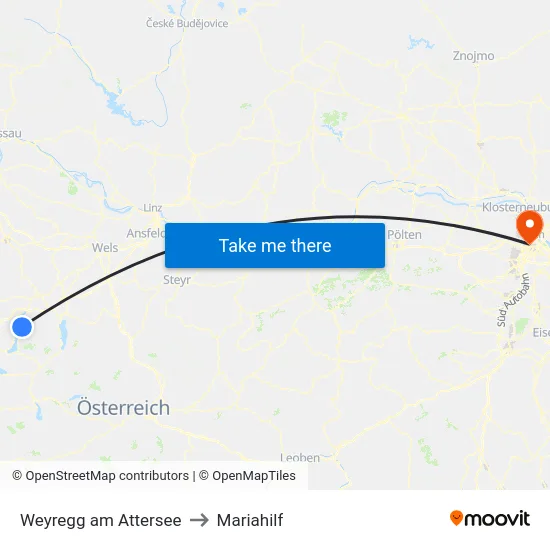 Weyregg am Attersee to Mariahilf map