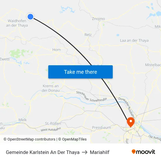Gemeinde Karlstein An Der Thaya to Mariahilf map
