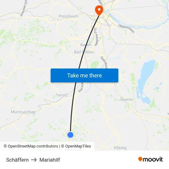 Schäffern to Mariahilf map