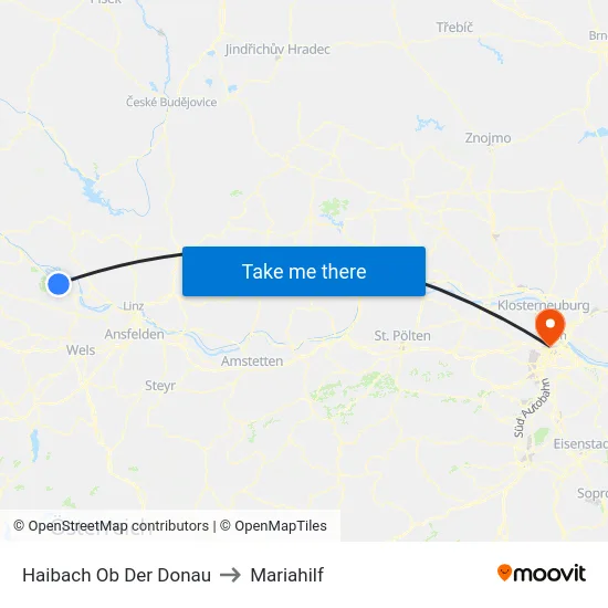 Haibach Ob Der Donau to Mariahilf map