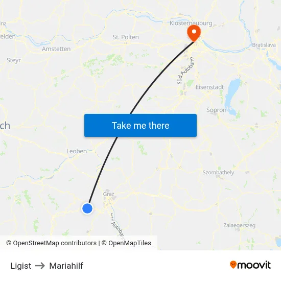 Ligist to Mariahilf map