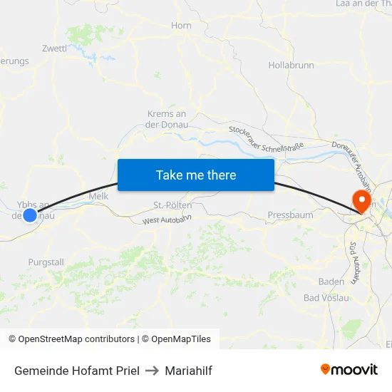 Gemeinde Hofamt Priel to Mariahilf map
