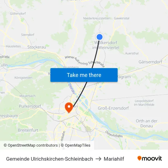 Gemeinde Ulrichskirchen-Schleinbach to Mariahilf map