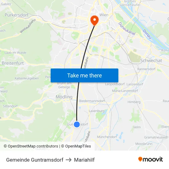 Gemeinde Guntramsdorf to Mariahilf map