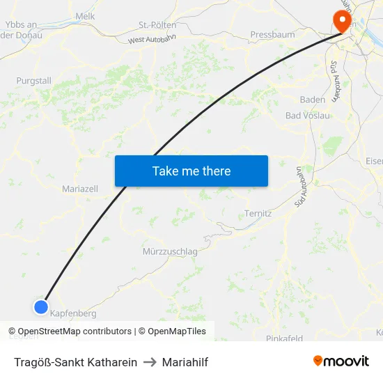 Tragöß-Sankt Katharein to Mariahilf map
