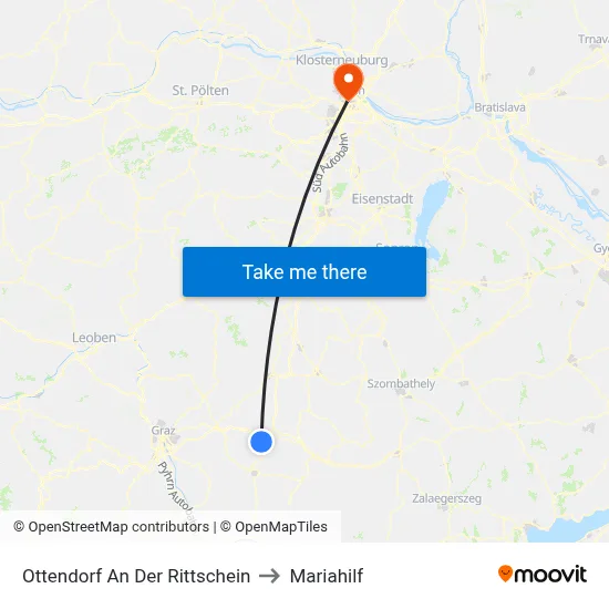 Ottendorf An Der Rittschein to Mariahilf map