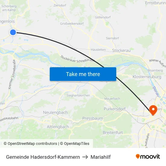 Gemeinde Hadersdorf-Kammern to Mariahilf map