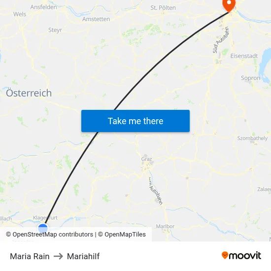Maria Rain to Mariahilf map