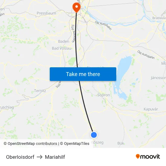 Oberloisdorf to Mariahilf map