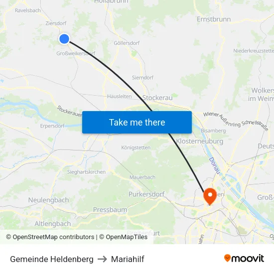 Gemeinde Heldenberg to Mariahilf map