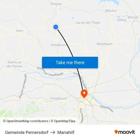 Gemeinde Pernersdorf to Mariahilf map