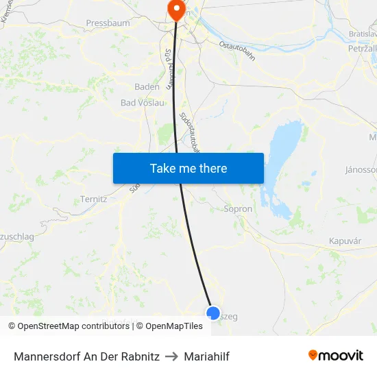 Mannersdorf An Der Rabnitz to Mariahilf map